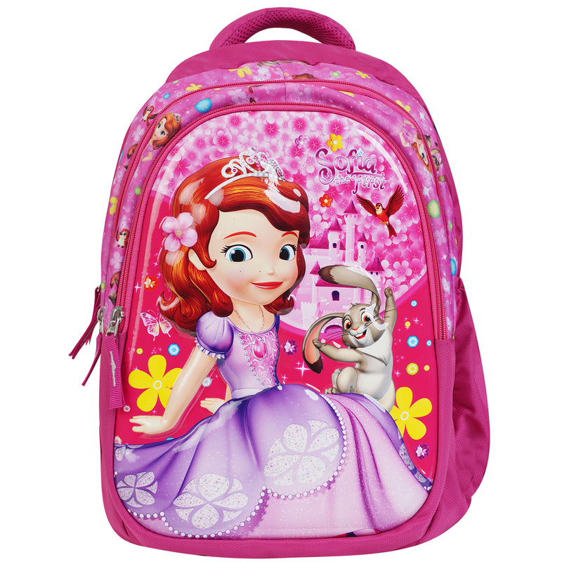Daikon Sofia the First Girls School Backpack, Pink, 39 x 29 x 21 cm, with Side Bottle Pocket