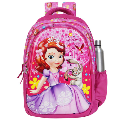 Daikon Sofia the First Girls School Backpack, Pink, 39 x 29 x 21 cm, with Side Bottle Pocket