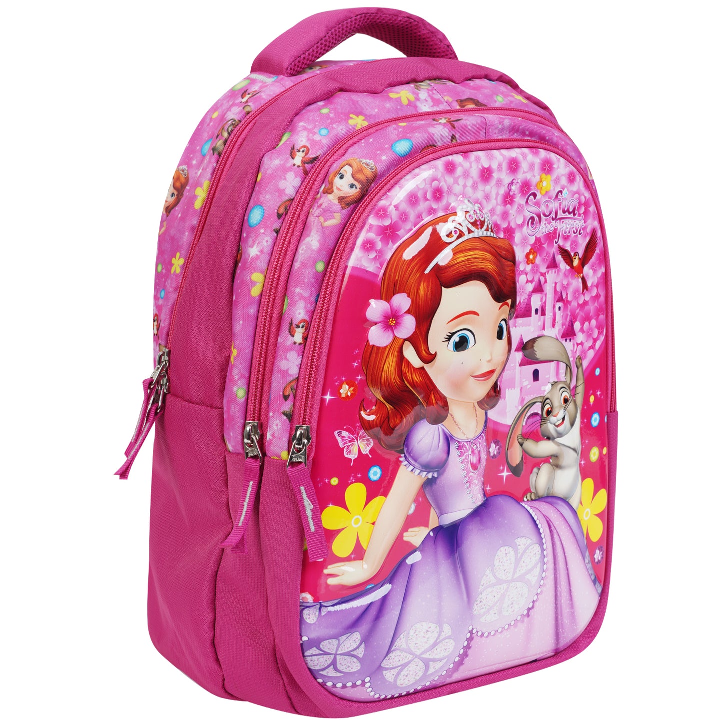 Daikon Sofia the First Girls School Backpack, Pink, 39 x 29 x 21 cm, with Side Bottle Pocket