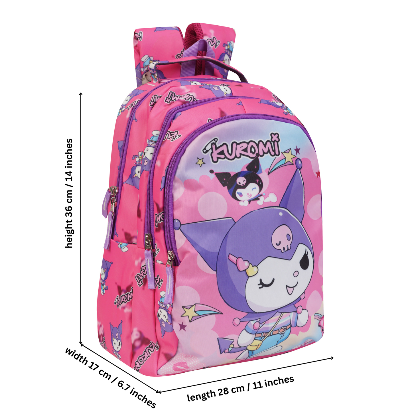 Daikon Kuromi School Backpack for Girls, LKG ,UKG And First Std