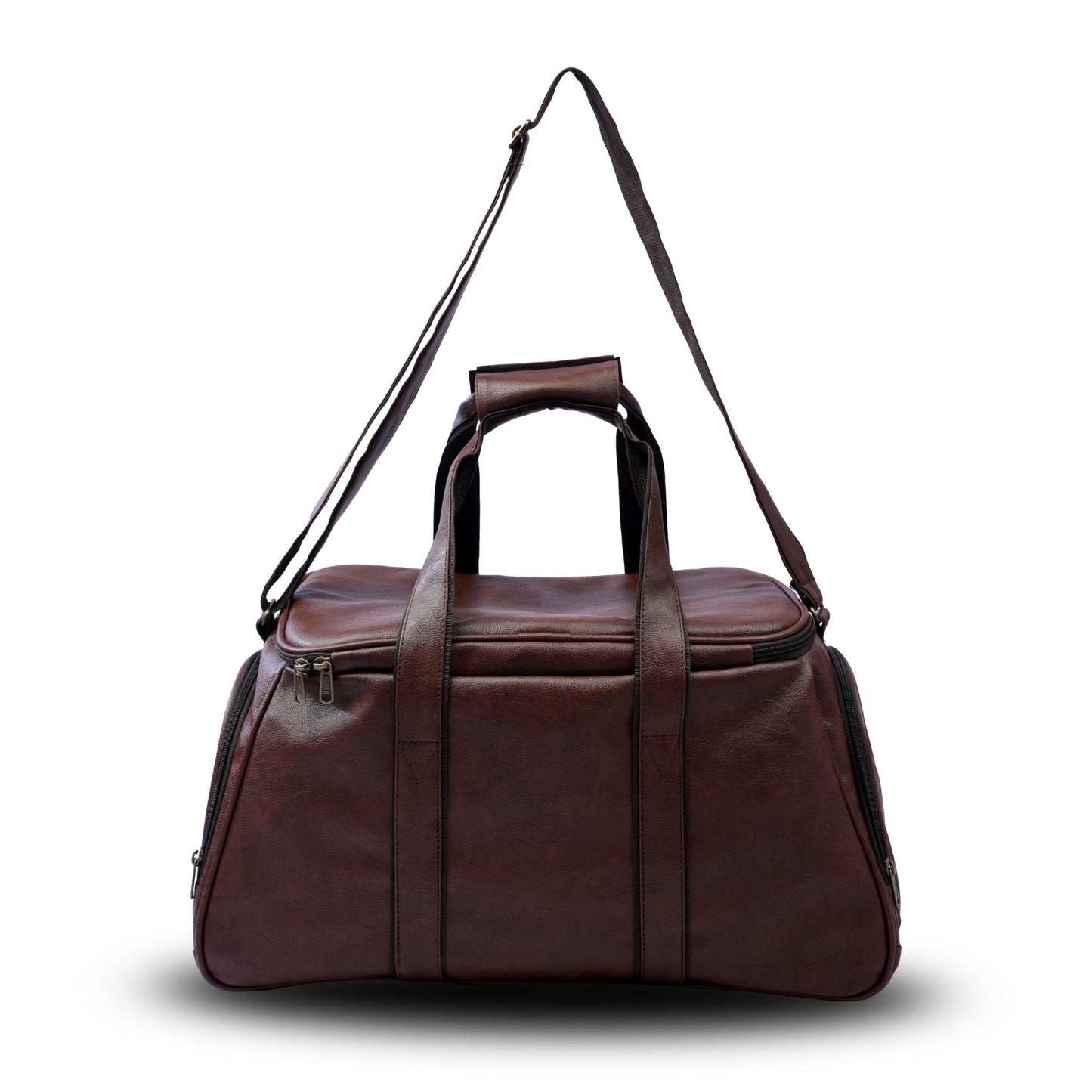 Daikon Brown PU Leather Duffle Bag, Travel Gym Bag