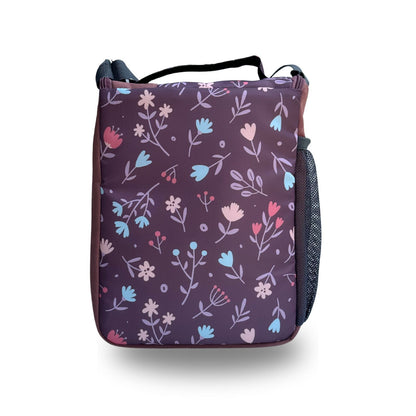 Daikon Insulated Lunch Bag, multi Color Sailboat Print, with Shoulder Strap, Side Mesh Pocket, 29x23x13 cm