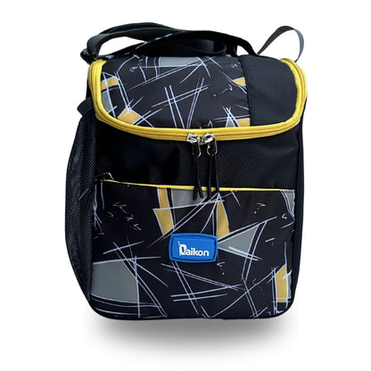 Daikon Insulated Lunch Bag, multi Color Sailboat Print, with Shoulder Strap, Side Mesh Pocket, 29x23x13 cm