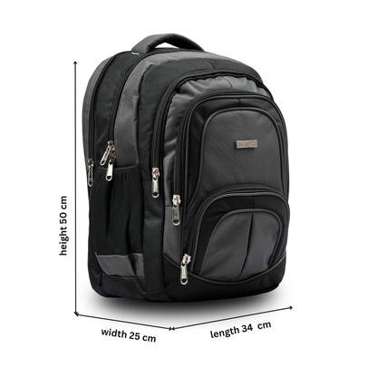 Daikon Large Laptop Backpack, Black,Grey