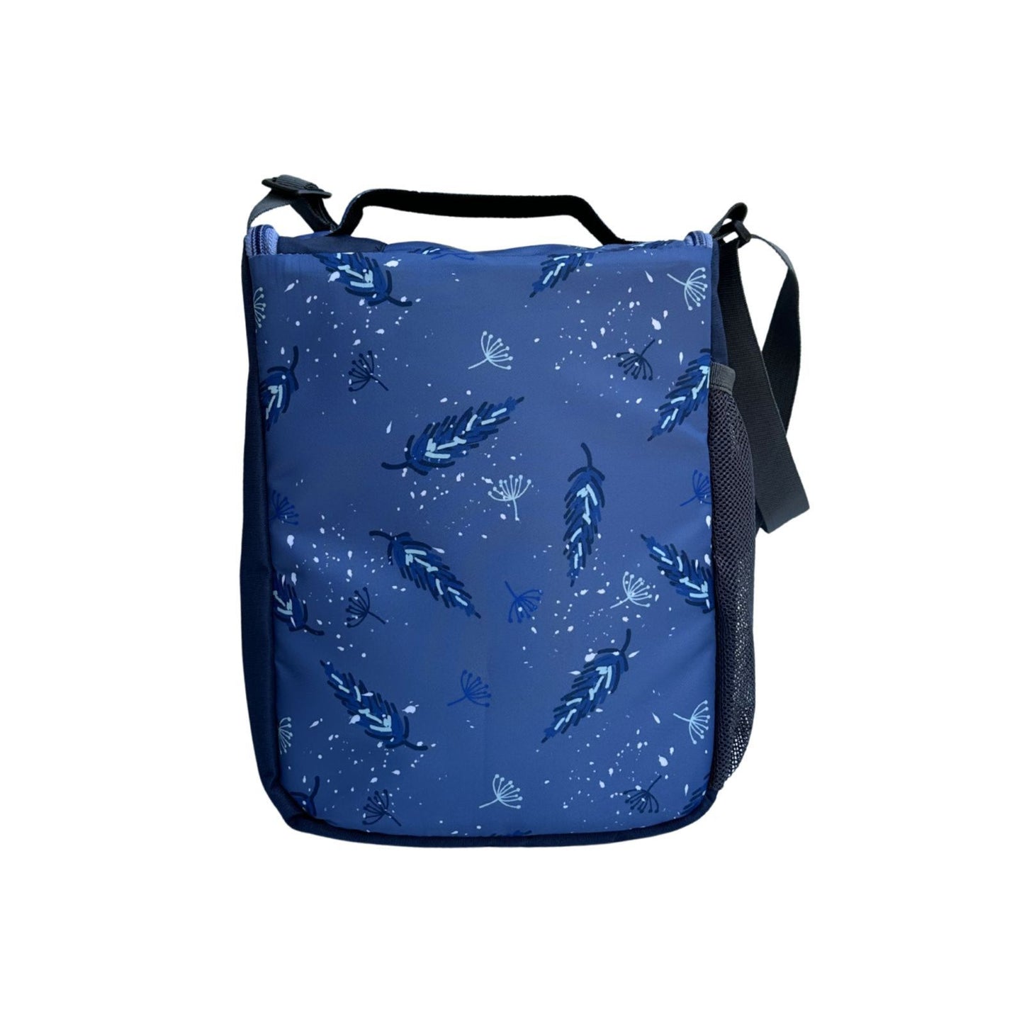 Daikon Insulated Lunch Bag, multi Color Sailboat Print, with Shoulder Strap, Side Mesh Pocket, 29x23x13 cm