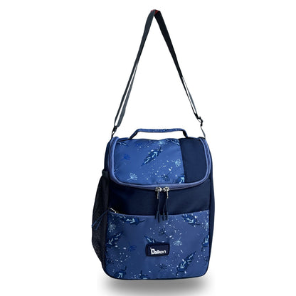Daikon Insulated Lunch Bag, multi Color Sailboat Print, with Shoulder Strap, Side Mesh Pocket, 29x23x13 cm