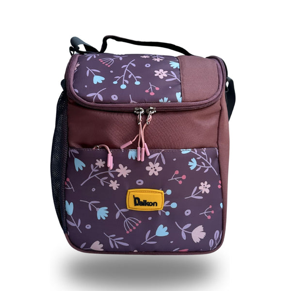Daikon Insulated Lunch Bag, multi Color Sailboat Print, with Shoulder Strap, Side Mesh Pocket, 29x23x13 cm