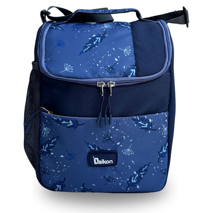 Daikon Insulated Lunch Bag, multi Color Sailboat Print, with Shoulder Strap, Side Mesh Pocket, 29x23x13 cm