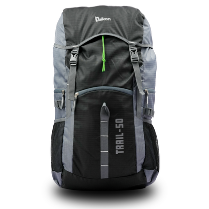 Daikon Trail-50 Hiking Backpack, Black and Grey And green  40 Litres, 690 , gLength 33 cm&nbsp; x Width 20 cm x Height 60 cm
