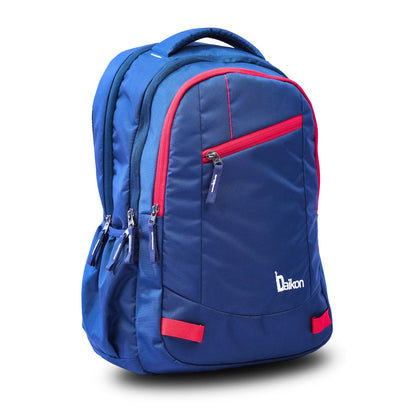 Daikon Backpack, Blue with Red Accents, 19 x 13 x 9 Inch, Multiple Compartments, School & Travel Bag