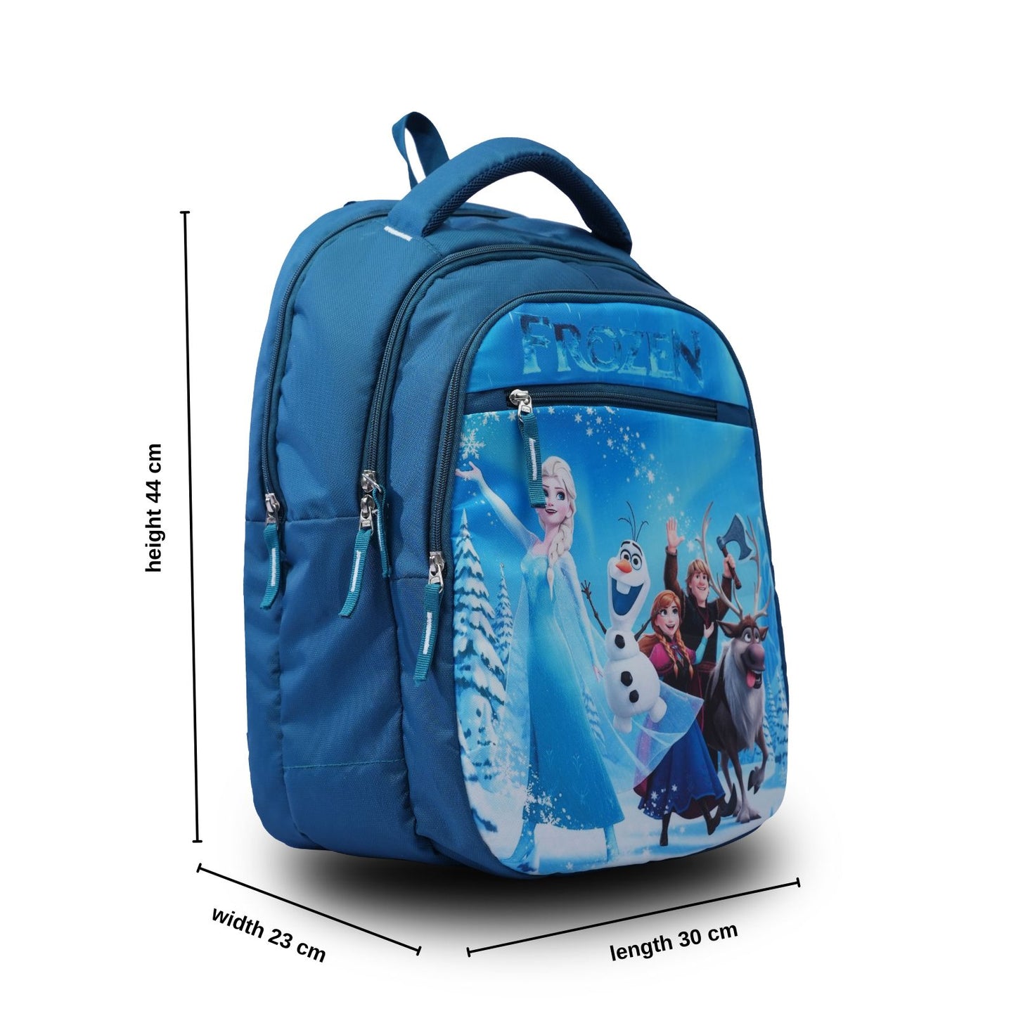 Frozen Theme Kids School Backpack, Blue, 44 x 30 x 23 cm, Elsa & Friends Print, Multi-Compartment