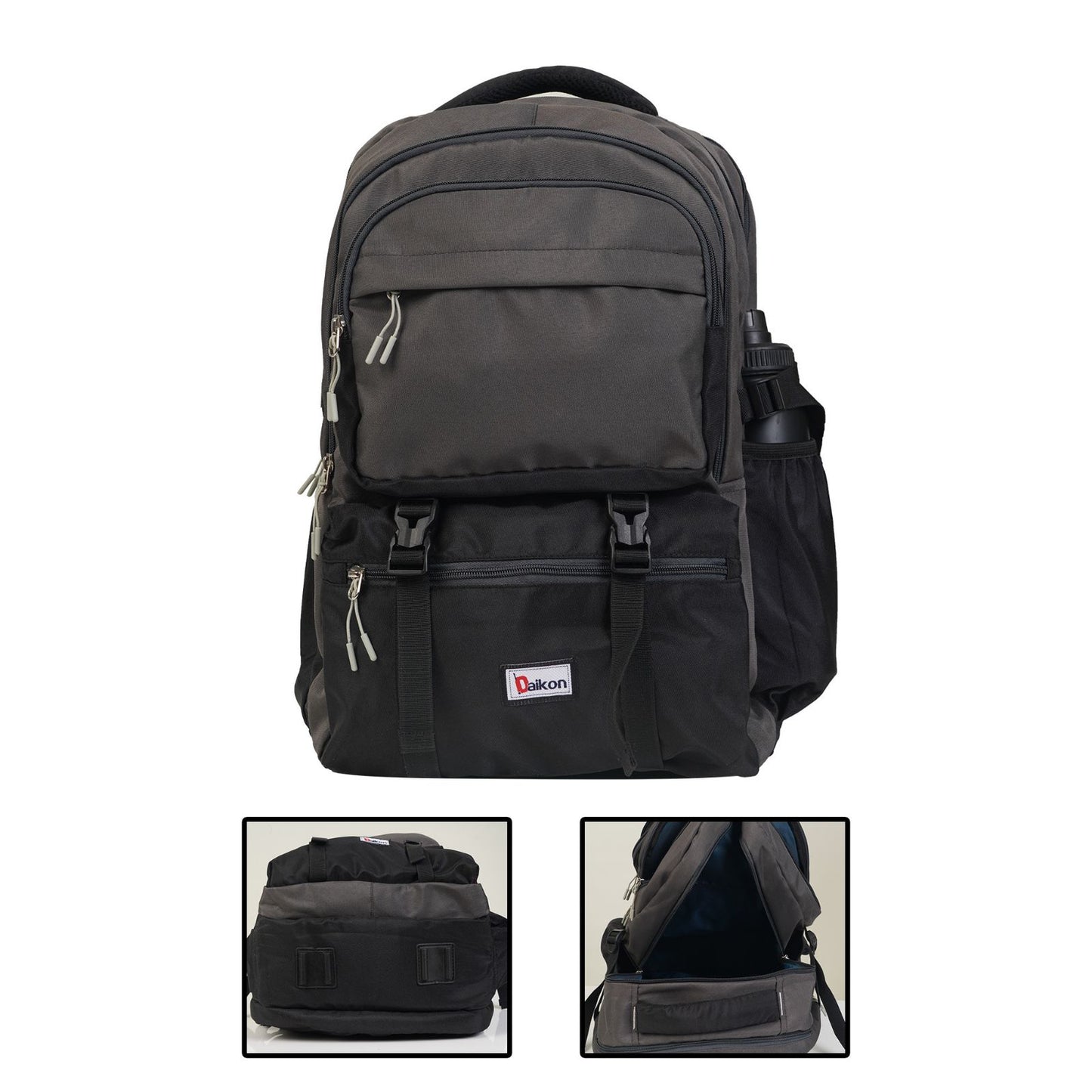 Daikon Large Backpack, Maroon and Navy Blue, Multi-Compartment, 48 x 35 x 24 cm, Travel and College Bag and School Bag