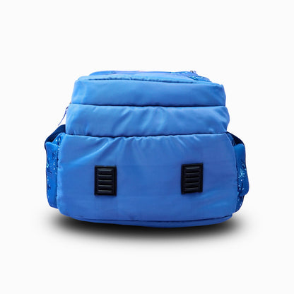 Daikon MELVIO Blue Feather Print Backpack, 19x13x11 Inches, School & Travel Bag with Multiple Compartments