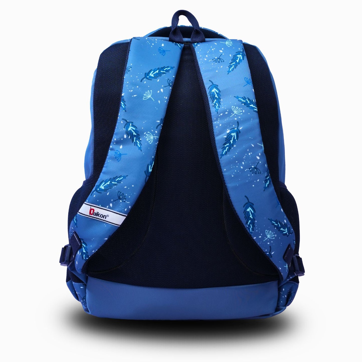 Daikon MELVIO Blue Feather Print Backpack, 19x13x11 Inches, School & Travel Bag with Multiple Compartments