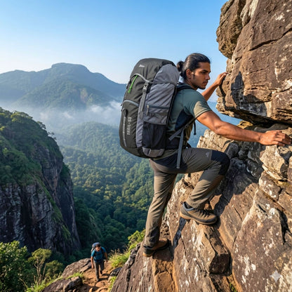 Daikon Trail-50 Hiking Backpack, Black and Grey And green  40 Litres, 690 , gLength 33 cm&nbsp; x Width 20 cm x Height 60 cm