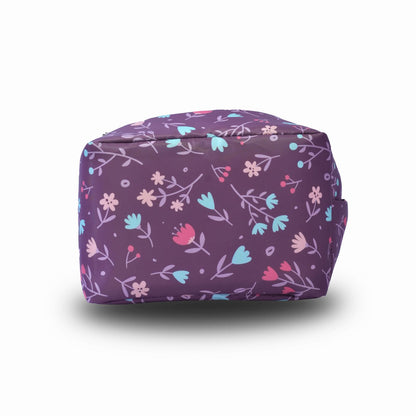 Daikon Kids School Lunch Bag , Purple, Floral and Fox Print
