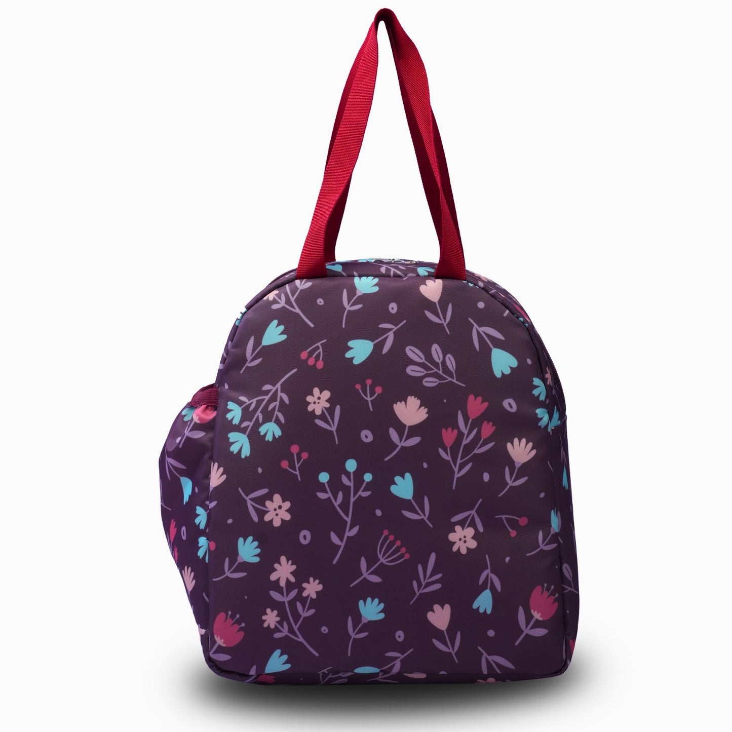 Daikon Kids School Lunch Bag , Purple, Floral and Fox Print