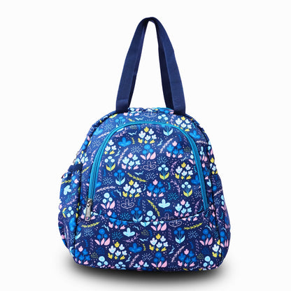 Daikon Floral Backpack with Lunch Bag Combo, Navy Blue, Multi-Compartment School Bag Set for Girls and BoysCollege Backpack for Men and Women | Rain Cover | Blue 1 Year  Warranty