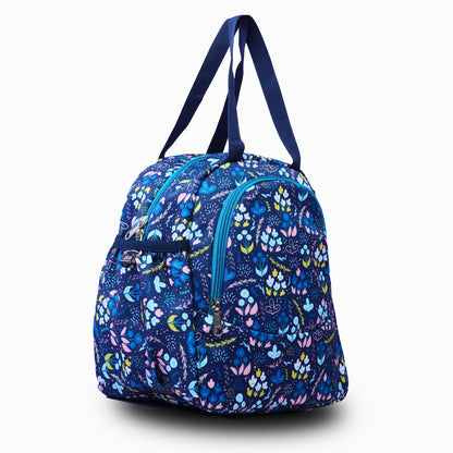 Daikon Floral Backpack with Lunch Bag Combo, Navy Blue, Multi-Compartment School Bag Set for Girls and BoysCollege Backpack for Men and Women | Rain Cover | Blue 1 Year  Warranty