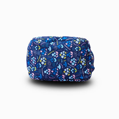Daikon Floral Backpack with Lunch Bag Combo, Navy Blue, Multi-Compartment School Bag Set for Girls and BoysCollege Backpack for Men and Women | Rain Cover | Blue 1 Year  Warranty