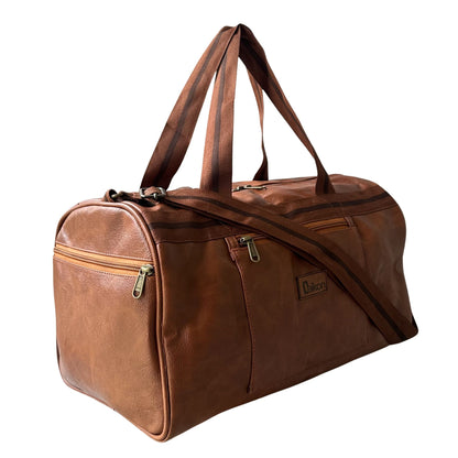 Daikon Black PU Leather Duffle Bag, Gym Bag