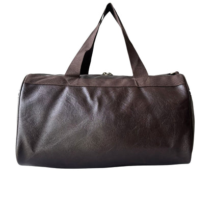 Daikon Black PU Leather Duffle Bag, Gym Bag