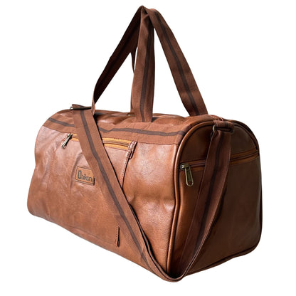 Daikon Black PU Leather Duffle Bag, Gym Bag