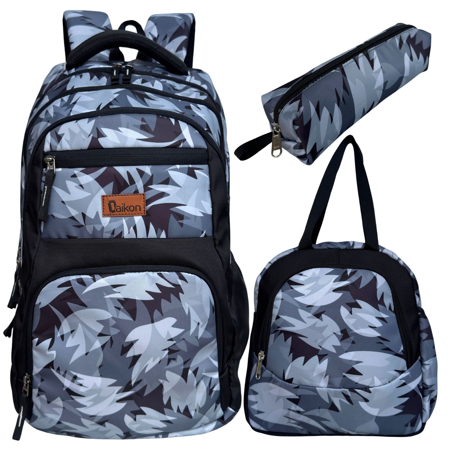 Daikon 3-PIECE COMBO SET  School Backpack Black