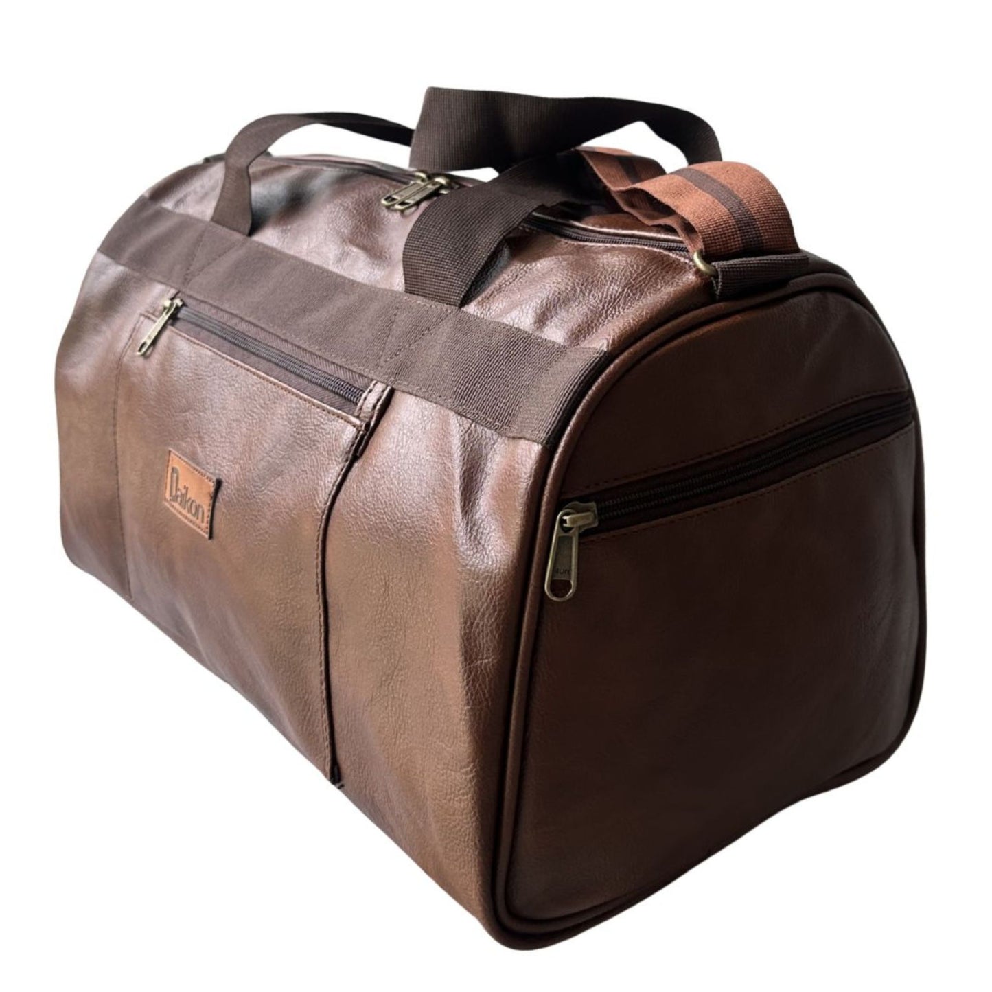 Daikon Black PU Leather Duffle Bag, Gym Bag