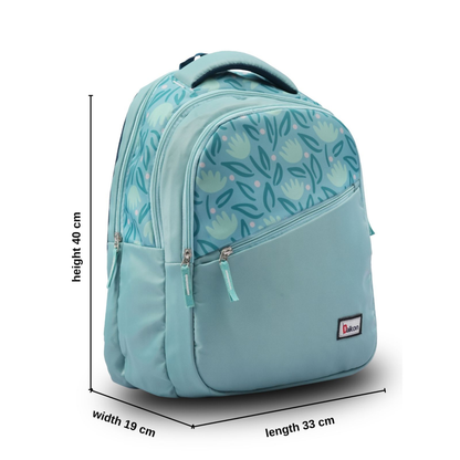 Daikon Backpack, Teal, Floral Print, 40 x 33 x 19 cm, School Bag