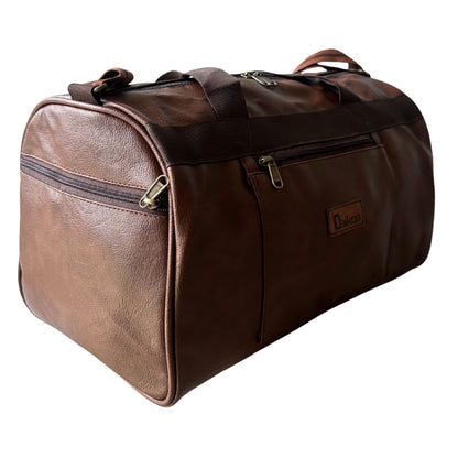 Daikon Black PU Leather Duffle Bag, Gym Bag