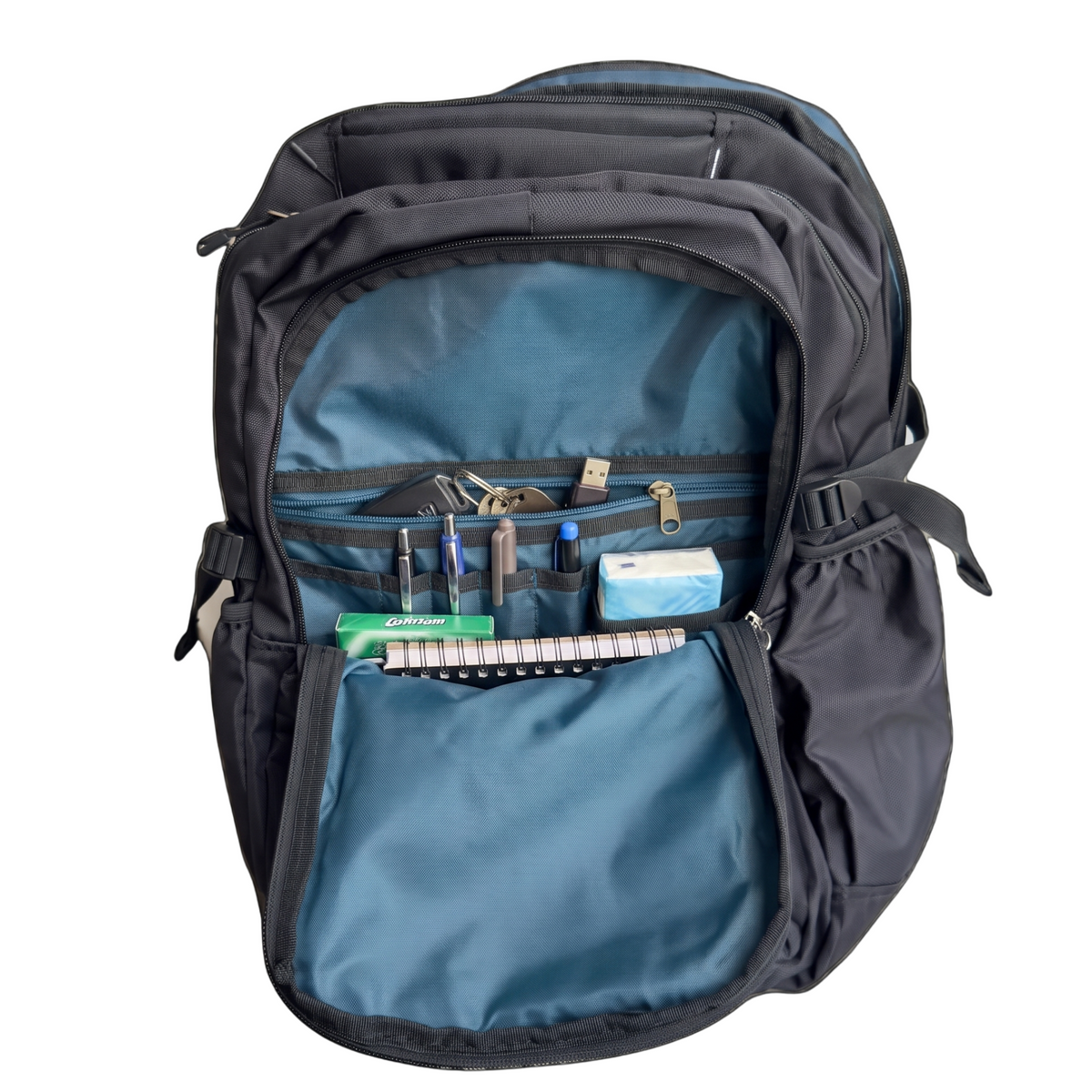 Daikon Large Backpack, Black, Multi-Compartment, 48 x 35 x 24 cm, Travel and Tekking