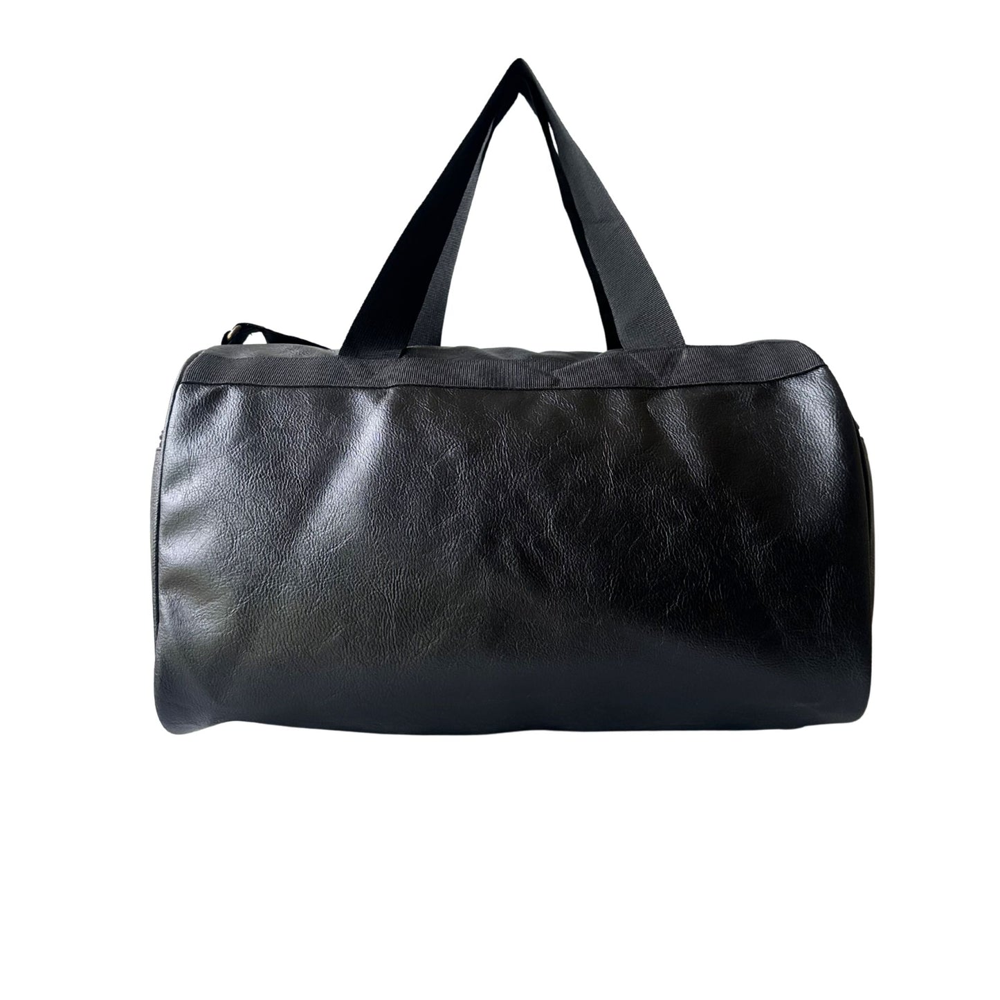 Daikon Black PU Leather Duffle Bag, Gym Bag