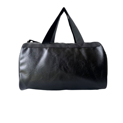 Daikon Black PU Leather Duffle Bag, Gym Bag