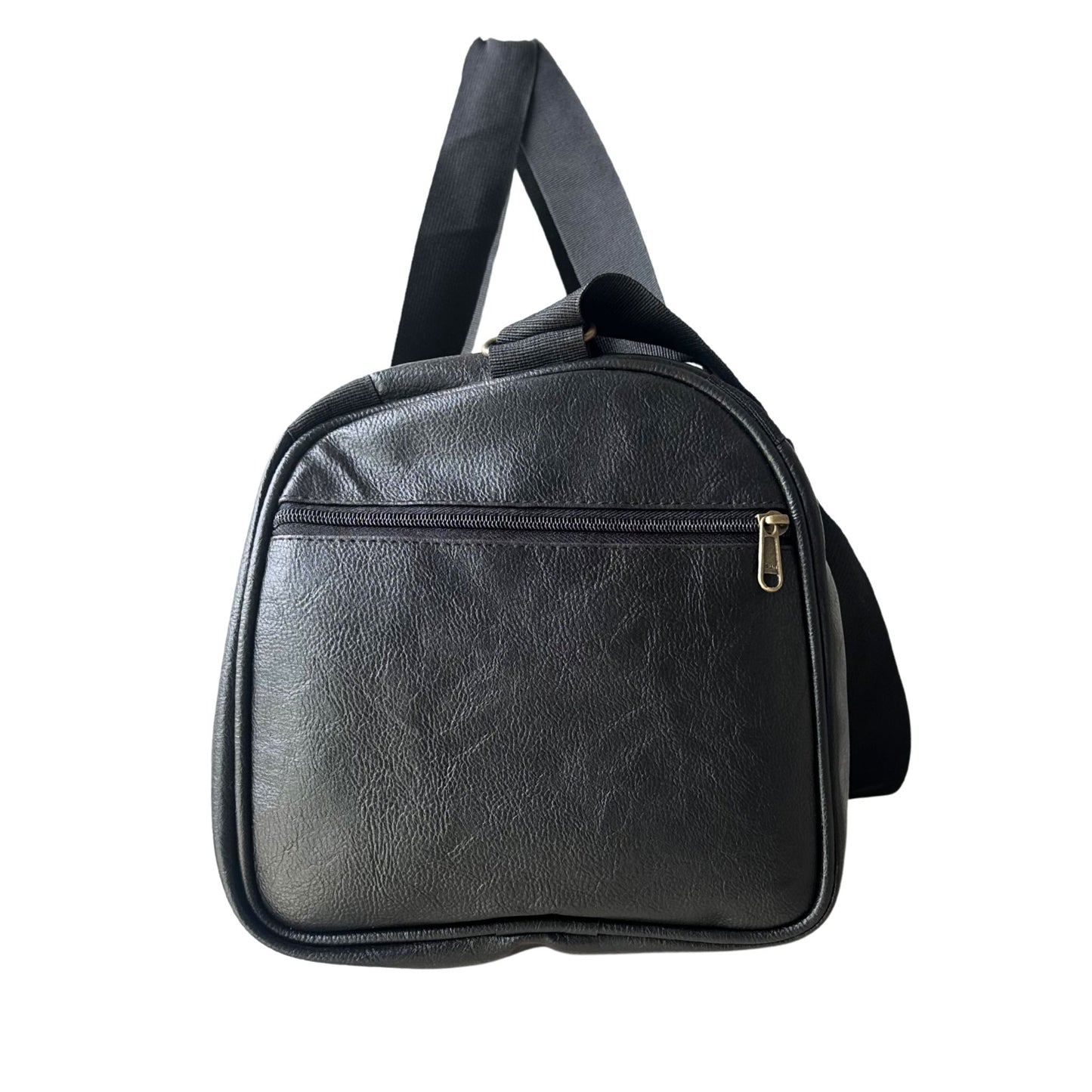 Daikon Black PU Leather Duffle Bag, Gym Bag