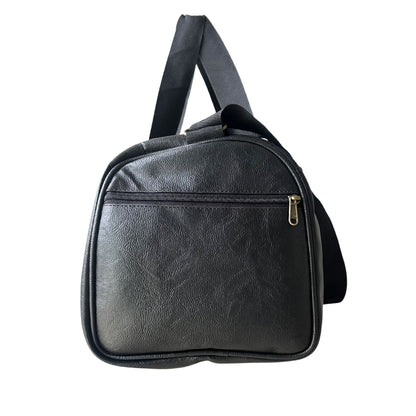 Daikon Black PU Leather Duffle Bag, Gym Bag