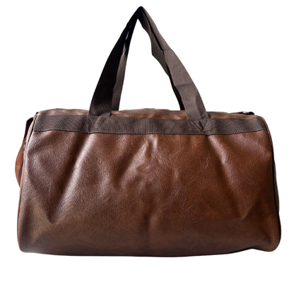 Daikon Black PU Leather Duffle Bag, Gym Bag