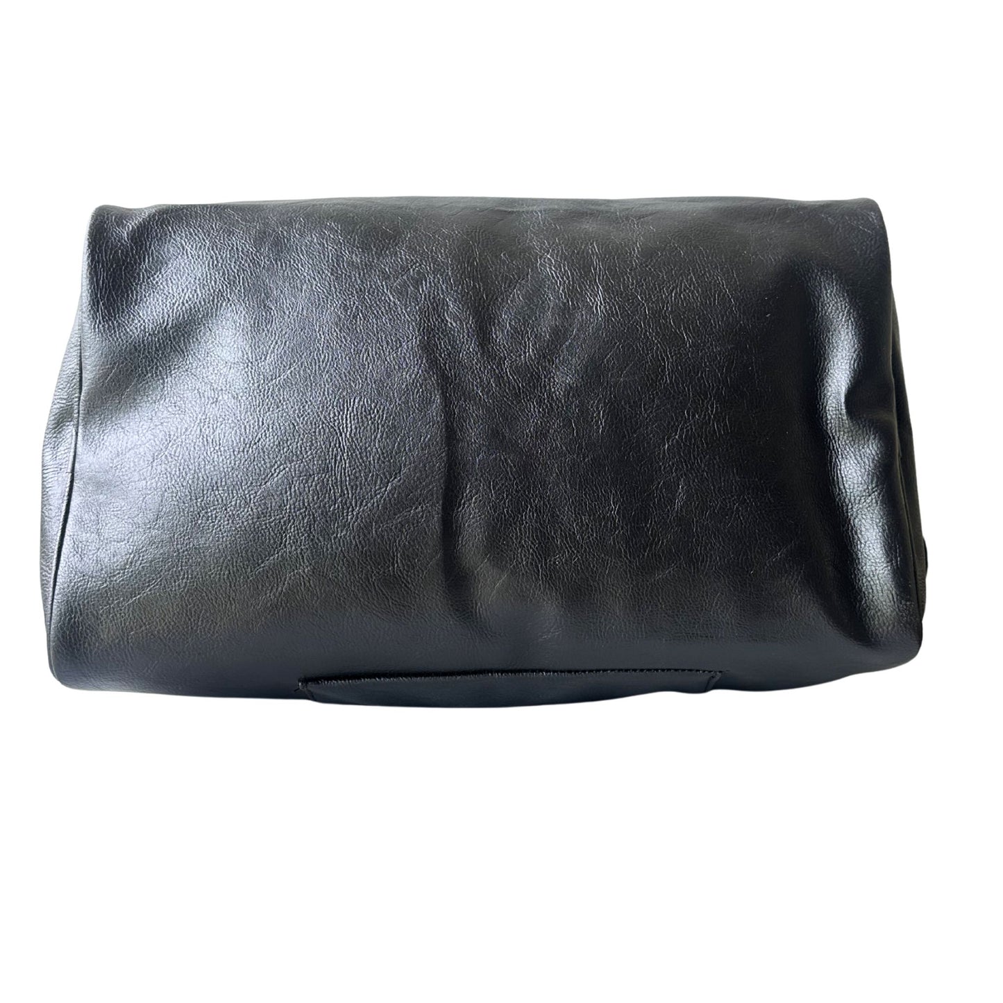 Daikon Black PU Leather Duffle Bag, Gym Bag
