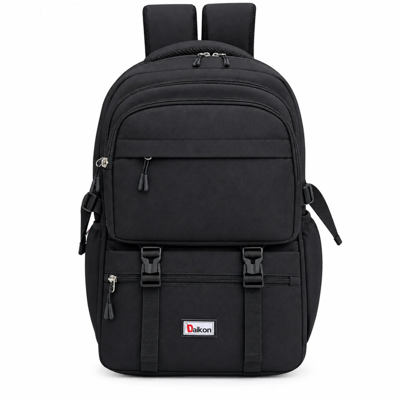 Daikon Large Backpack, Black, Multi-Compartment, 48 x 35 x 24 cm, Travel and Tekking
