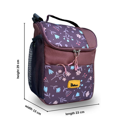 Daikon Insulated Lunch Bag, multi Color Sailboat Print, with Shoulder Strap, Side Mesh Pocket, 29x23x13 cm