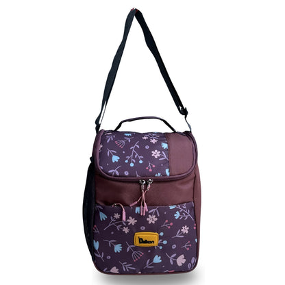 Daikon Insulated Lunch Bag, multi Color Sailboat Print, with Shoulder Strap, Side Mesh Pocket, 29x23x13 cm