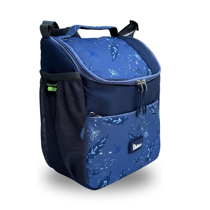 Daikon Insulated Lunch Bag, multi Color Sailboat Print, with Shoulder Strap, Side Mesh Pocket, 29x23x13 cm