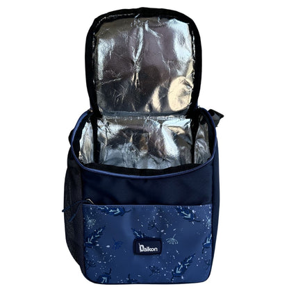 Daikon Insulated Lunch Bag, multi Color Sailboat Print, with Shoulder Strap, Side Mesh Pocket, 29x23x13 cm