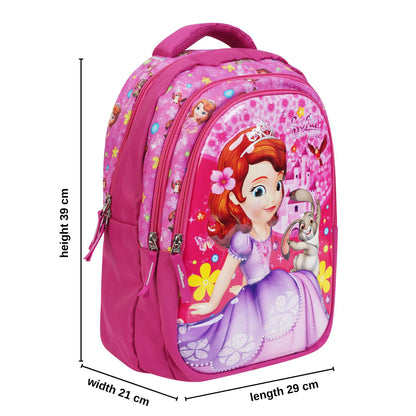Daikon Sofia the First Girls School Backpack, Pink, 39 x 29 x 21 cm, with Side Bottle Pocket