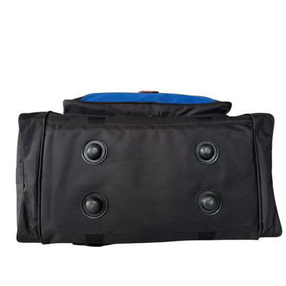 Travel Duffel Bag, 18x9x12 inches (45.7x22.9x30.5 cm), Black and Blue, Multi-Pocket Design