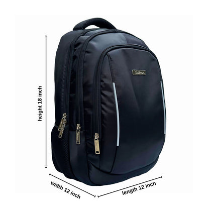 Daikon Polo  Laptop Backpack, Black, 15 Inch, 18x12x12 Inches, Multi-Compartment, laptop backpack for office & Travel Bag